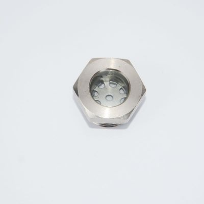 Vidro de visão hermético de acabamento polido com ligação roscada e material de vedação PTFE especialmente concebido