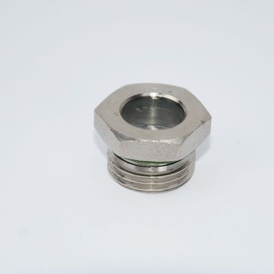 Vidro de visão hermético de acabamento polido com ligação roscada e material de vedação PTFE especialmente concebido