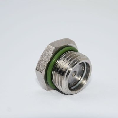 Vidro de visão hermético de acabamento polido com ligação roscada e material de vedação PTFE especialmente concebido