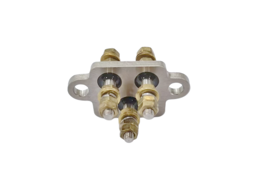 Placa terminal de conexão de latão Nut M4 com material de placa C45, proporcionando resistência mecânica superior e desempenho elétrico