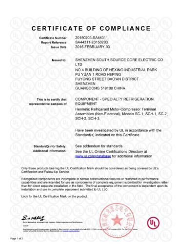 China SHENZHEN SSC ELECTRIC CO.,LTD Certificações